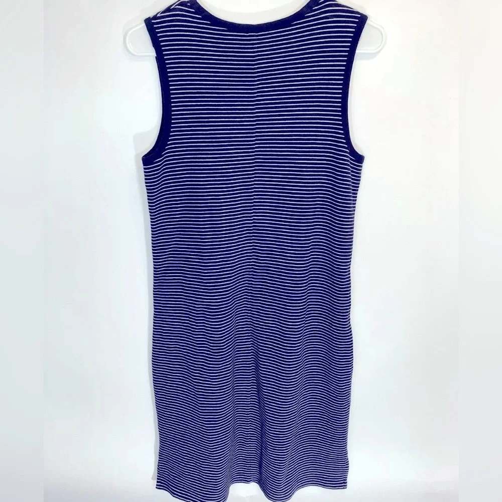 J. Crew Nautical Striped Tank Dress Navy/White M Casual Knit Everyday Sleeveless
